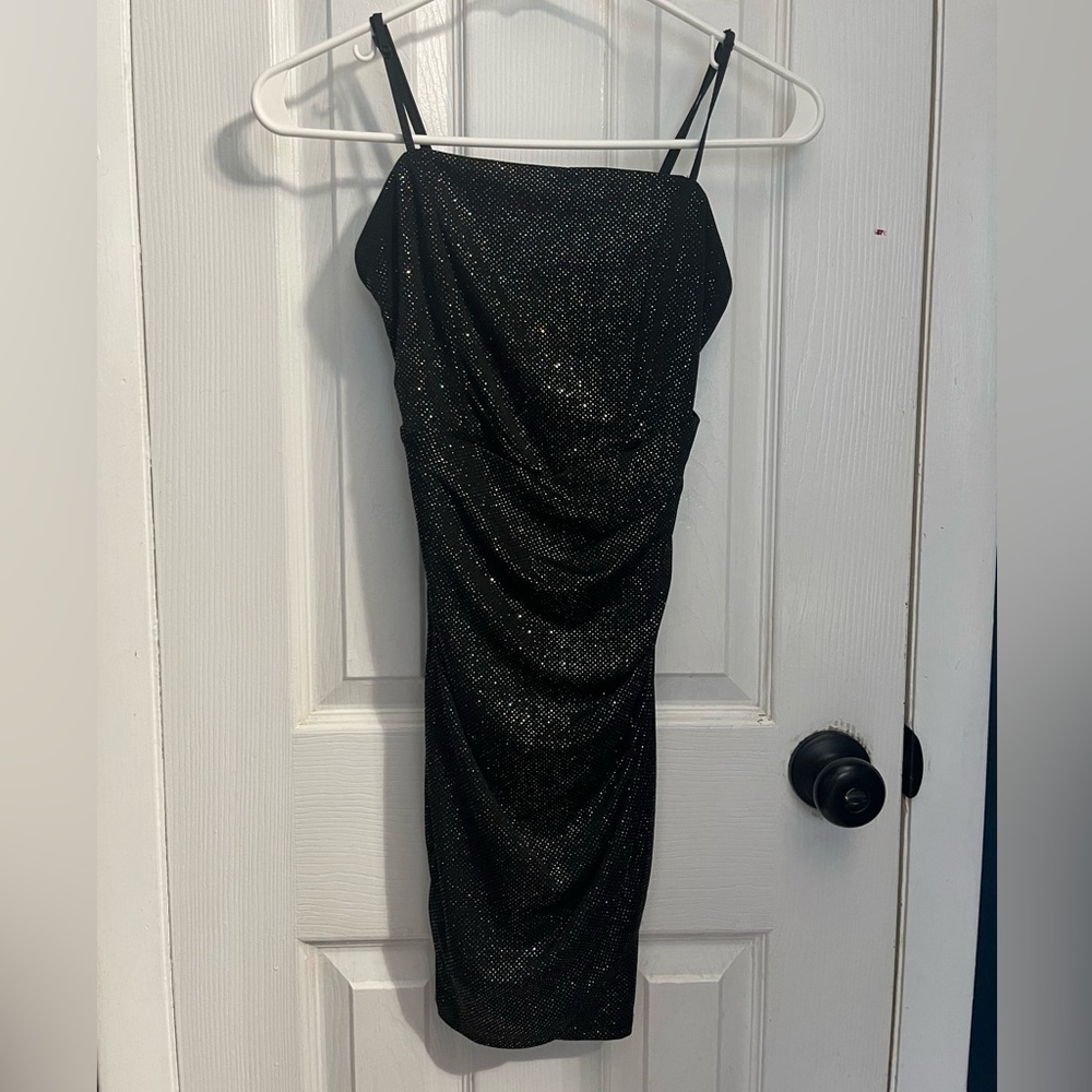 Black and Silver Shimmery Cocktail Dress